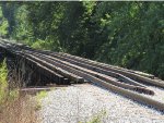 Seville Il. Keokuk Junction Railway main line looking east towards trestle over Spoon River